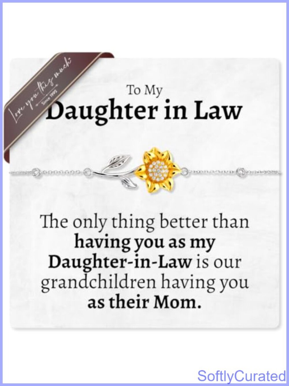 Sunflower Charm Bracelet Pregnancy Gift for Daughter in Law Push Present